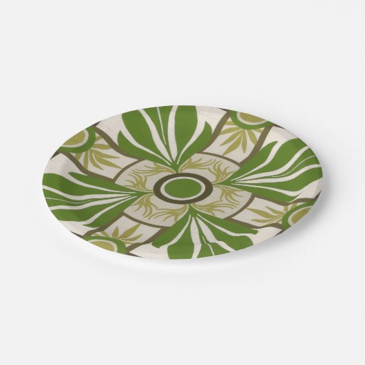 Palmmotif I Pappteller (Schrägansicht)