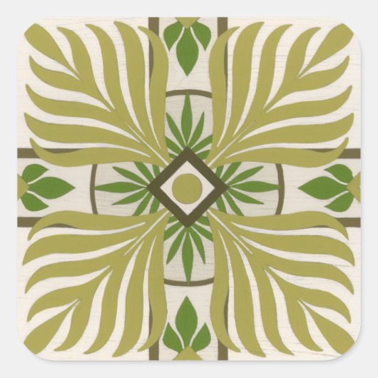 Palmmotif II Quadratischer Aufkleber (Vorderseite)