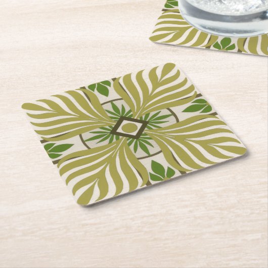 Palmmotif II Rechteckiger Pappuntersetzer (angewinkelt)