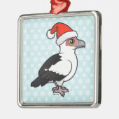 Palmnussvulture Santa Silbernes Ornament (Links)