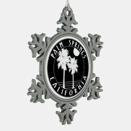 Palmöl Springs Kalifornien Schneeflocken Zinn-Ornament (Links)