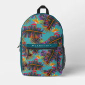 Palmparadies Türkis Bedruckter Rucksack (Vorderseite)