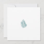 Palms Aqua ・ Hübsche Küste Moderne Hochzeit Einladung (Rückseite)