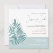 Palms Aqua ・ Hübsche Küste Moderne Hochzeit Einladung (Vorderseite)