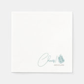 Palms Aqua ・ Hübsche Küste Moderne Hochzeit Serviette (Vorderseite)