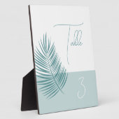 Palms Aqua Tischnummer ・ Küste Modernes Zeichen Fotoplatte (Seite)