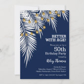 Palms auf der Blue Birthday Party Einladung (Vorderseite)