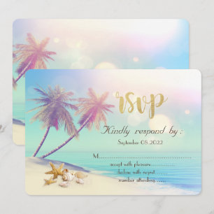 Palms Beach Muscheln RSVP Einladung