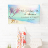 Palms Beach Seashells Hochzeitsbanner Banner (Insitu)
