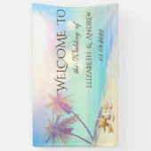 Palms Beach Seashells Hochzeitsbanner Banner (Vertikal)