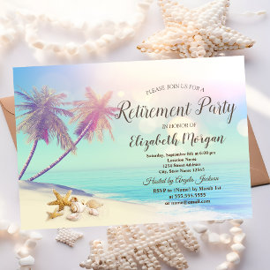 Palms Beach Seashells Ruhestandsparty Einladung