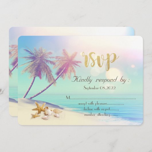 Palms Beach Seashells UAWG Einladung (Vorne/Hinten)