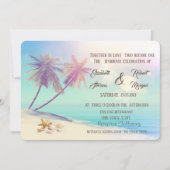 Palms Beach Seashells Wedding Einladung (Vorderseite)