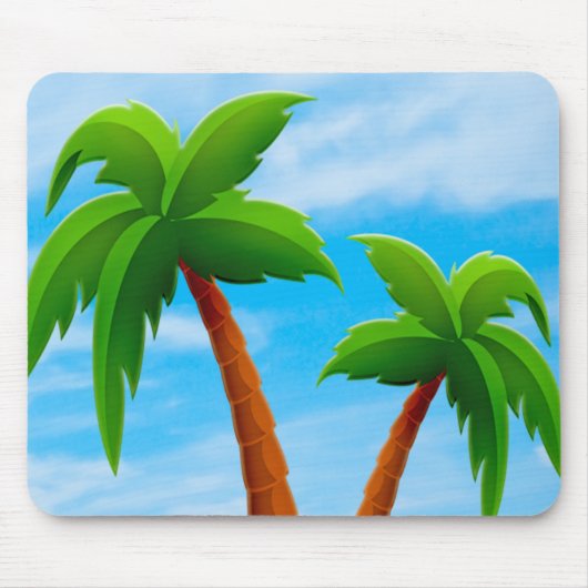 Palms Blue Sky Elegantes modernes tropisches Templ Mousepad (Vorne)