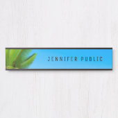 Palms Blue Sky Moderne Naturelehre Trendy Long Türschild (Vorderseite )