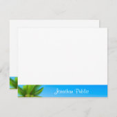 Palms Blue Sky White Clouds Handgeschriebene Vorla Mitteilungskarte (Vorne/Hinten)