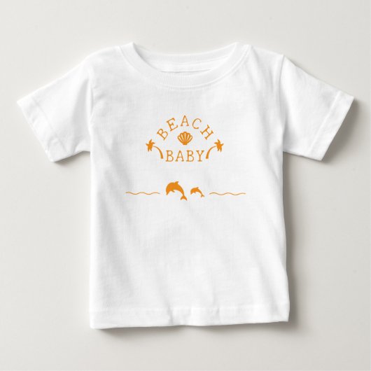 Palms & Dolphins Orange Beach Baby Baby T-shirt (Vorderseite)