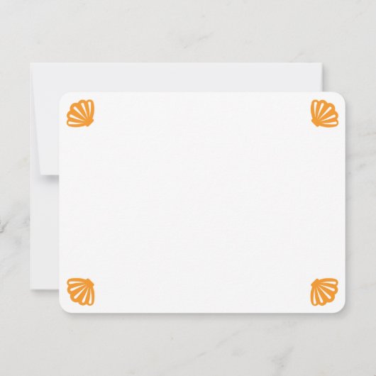 Palms & Dolphins Yellow & Orange Personalized Dankeskarte (Rückseite)