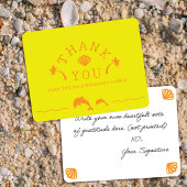 Palms & Dolphins Yellow & Orange Personalized Dankeskarte