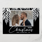 Palms Frohe Weihnachts-Foto Folien Feiertagskarte (Vorderseite)