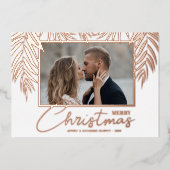 Palms Frohe Weihnachts-Foto Folien Feiertagskarte (Vorderseite)