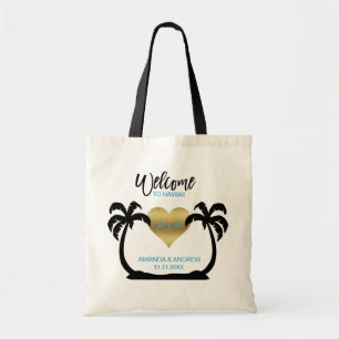 Palms Gold Herz Willkommensgeschenk Hochzeitstasch Tragetasche