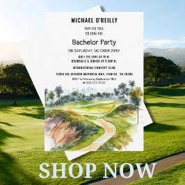 Palms Golf Bachelor Party Einladung