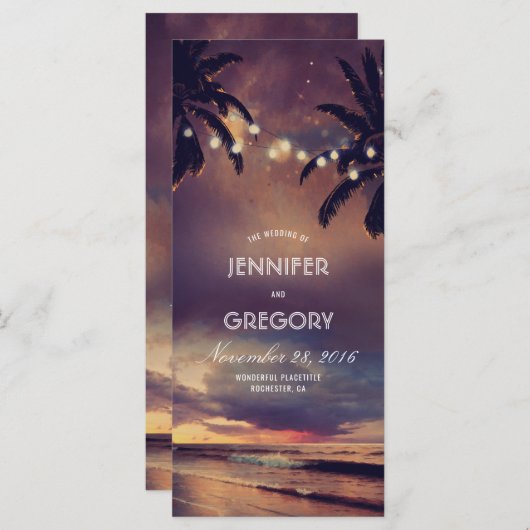 Palms Hochzeitsprogramme für Strandnähten Programm (Vorne/Hinten)