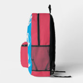 Palms in Circle Silhouette Cool Travel Logo Bedruckter Rucksack (Rechts)