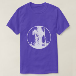 Palms in Circle Silhouette Cool Travel Logo T-Shirt