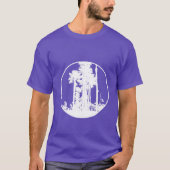 Palms in Circle Silhouette Cool Travel Logo T-Shirt (Vorderseite)