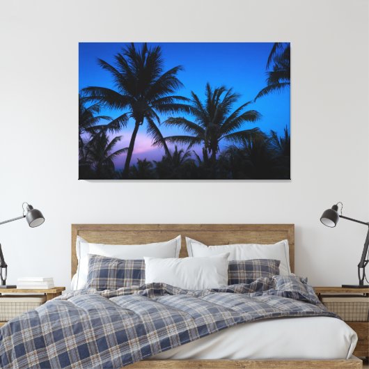 Palms Midnight Leinwanddruck (Insitu (Schlafzimmer))