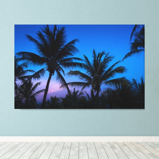 Palms Midnight Leinwanddruck (Insitu (Holzboden))