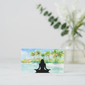 *~* Palms Ocean Mindfulness Meditation Yoga Visitenkarte (Stehend Vorderseite)