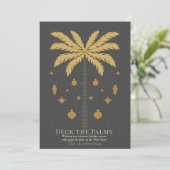 Palms Palm Tree Ornament Grau Weihnachten (Stehend Vorderseite)