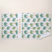 Palms Pattern Summer Vibes Personalisiert Strandtuch (Vorderseite)