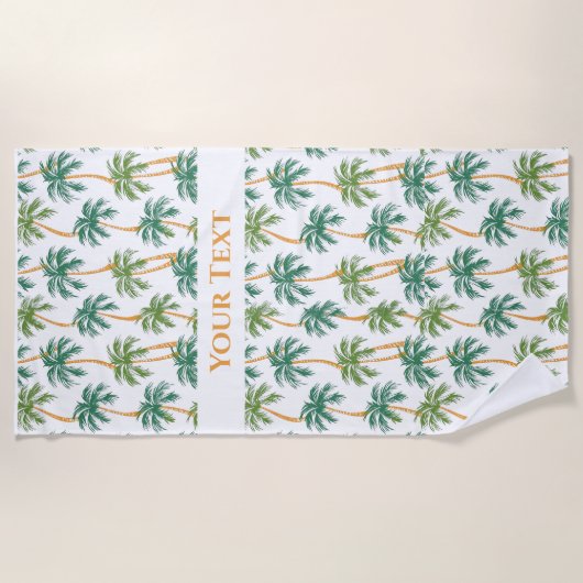 Palms Pattern Summer Vibes Personalisiert Strandtuch (Vorderseite)
