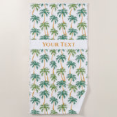 Palms Pattern Summer Vibes Personalisiert Strandtuch (Vorderseite)