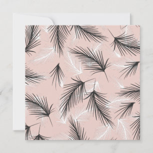 Palms Schwarz-weiße Erdung Tone Pink Card