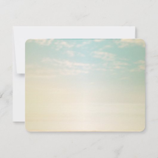 Palms Seashells Beach Hochzeit Save the Date (Rückseite)