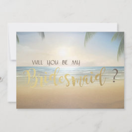 Palms Sunset Beach Bridesmaid Card Einladung
