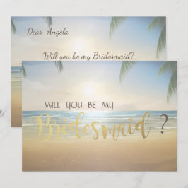 Palms Sunset Beach Bridesmaid Card Einladung