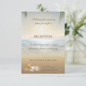 Palms Sunset Beach Empfang Einladung (Stehend Vorderseite)