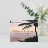 Palms Sunset Beach Probe Dinner Einladung (Stehend Vorderseite)