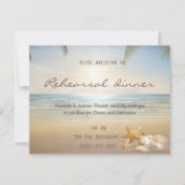Palms Sunset Beach Seashells Probe Dinner Einladung (Vorderseite)