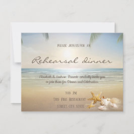 Palms Sunset Beach Seashells Probe Dinner Einladung