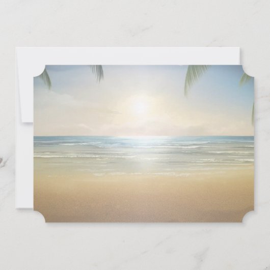 Palms Sunset Beach Seashells UAWG Einladung (Rückseite)