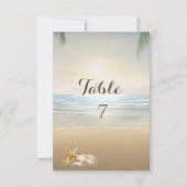 Palms Sunset Beach Table Card Einladung (Vorderseite)