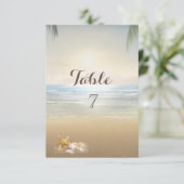 Palms Sunset Beach Table Card Einladung (Stehend Vorderseite)