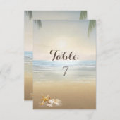 Palms Sunset Beach Table Card Einladung (Vorne/Hinten)